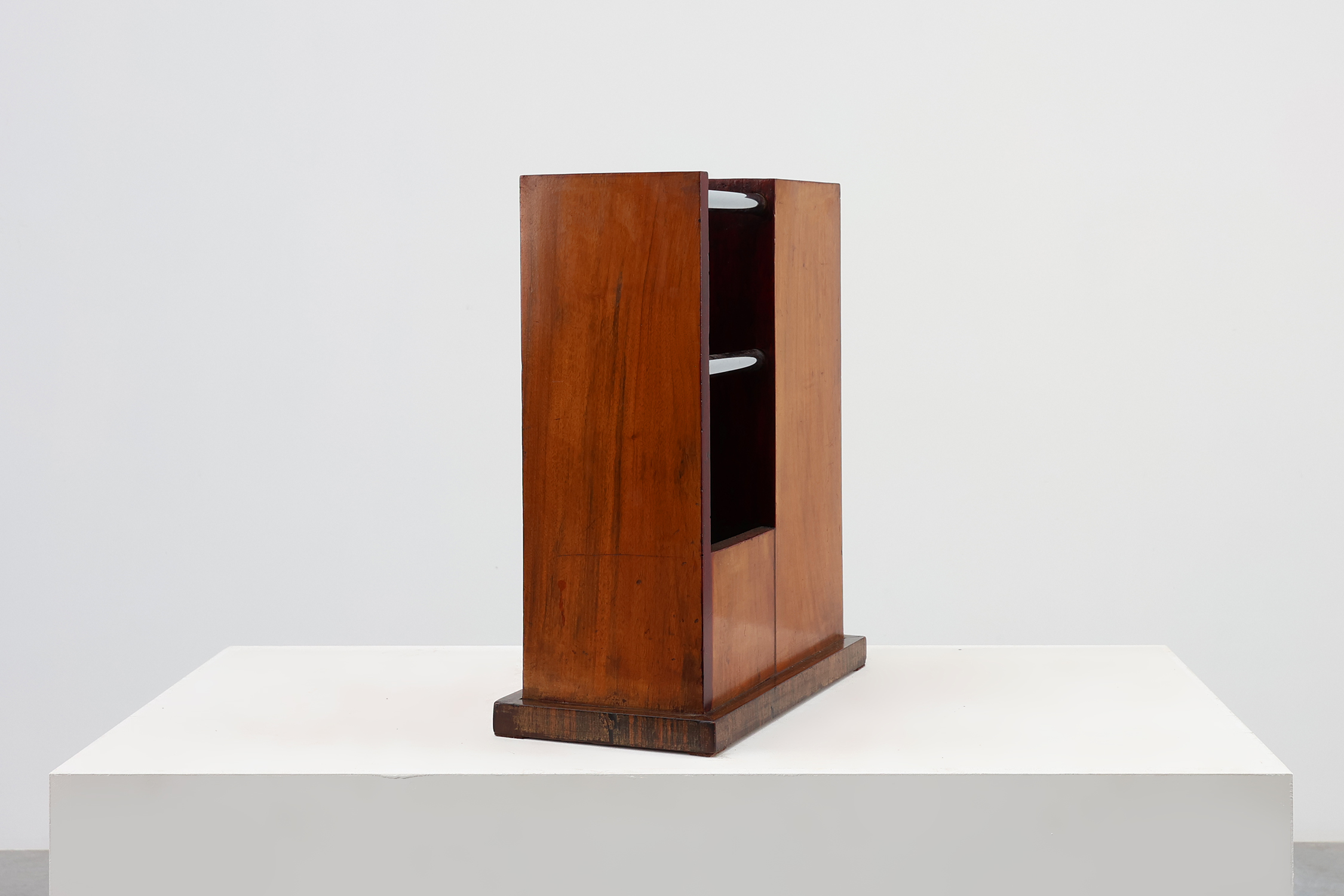 Early Art Deco umbrella stand in wood and metal, France ca. 1910thumbnail